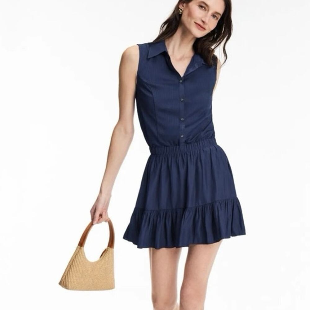 Ramy Brook Odette blue sleeveless mini Dress Size Medium